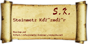 Steinmetz Kázmér névjegykártya